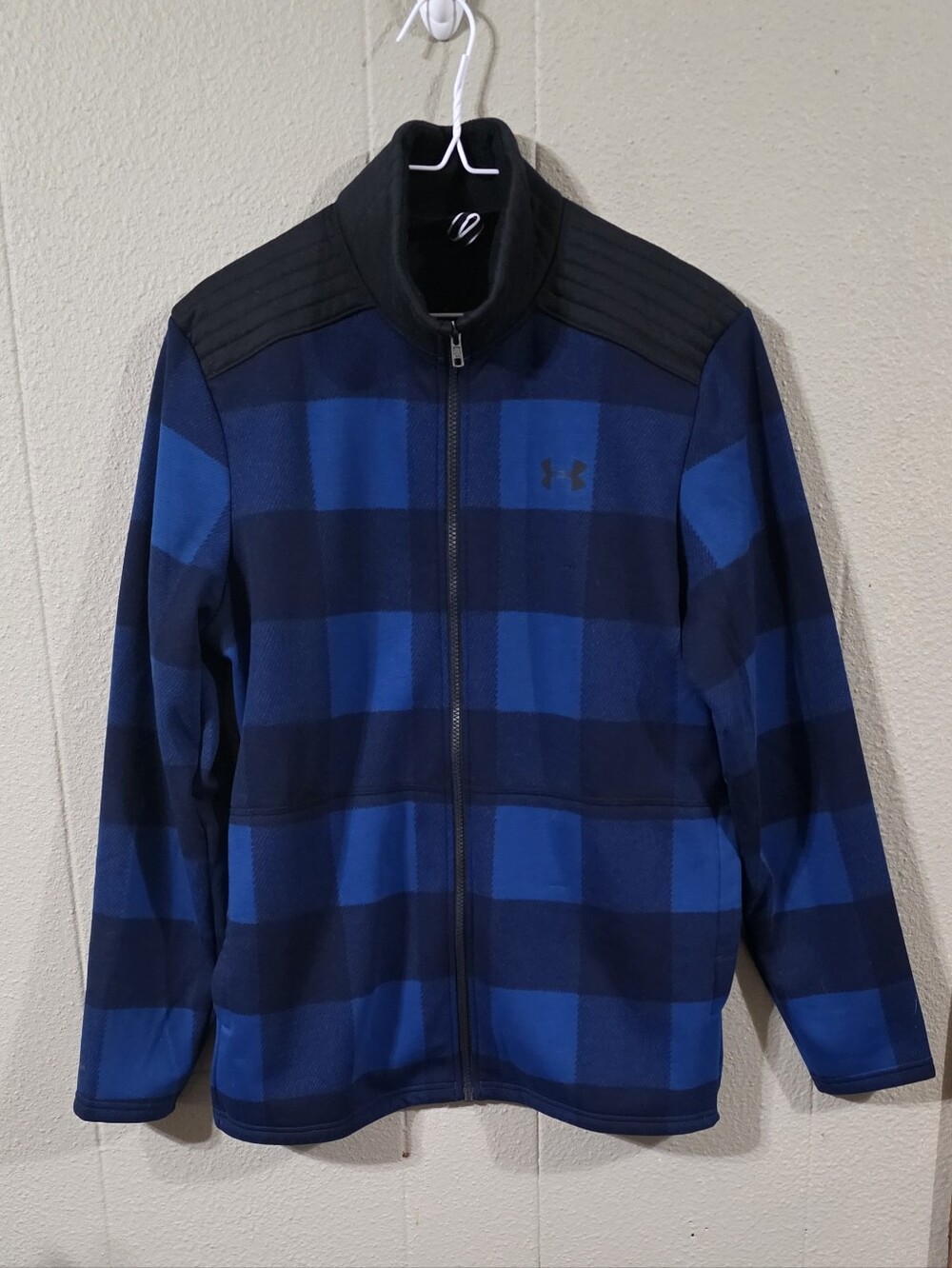 Men's Under Armour Loose Fit Blue Buffalo Plaid Full-Zip Jacket